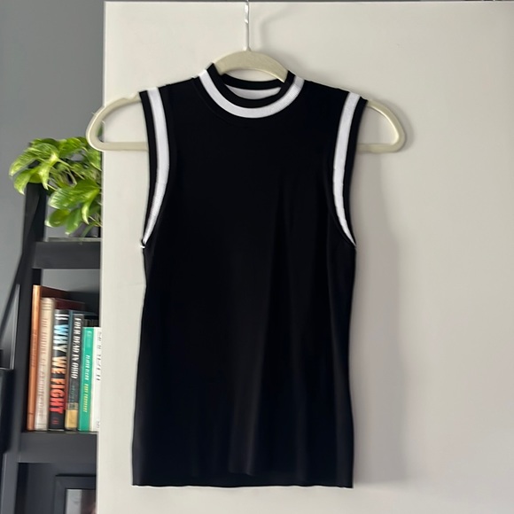 rag & bone Tops - Rag & Bone Women's Black and White Priya Crewneck Knit-Tank